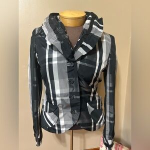 Scarva Women’s Size 38/Medium Academia Blazer Wire Tulip Collar Avant-garde